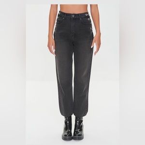 Women’s Curb Chain Black High-Rise Jeans